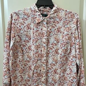 Lauren Ralph Lauren Women's 2X Long Sleeve Button Down Blouse